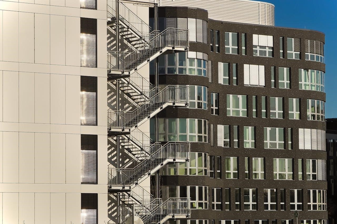 Fire safety inspection in a Chicago high-rise building with focus on sprinklers and emergency exits